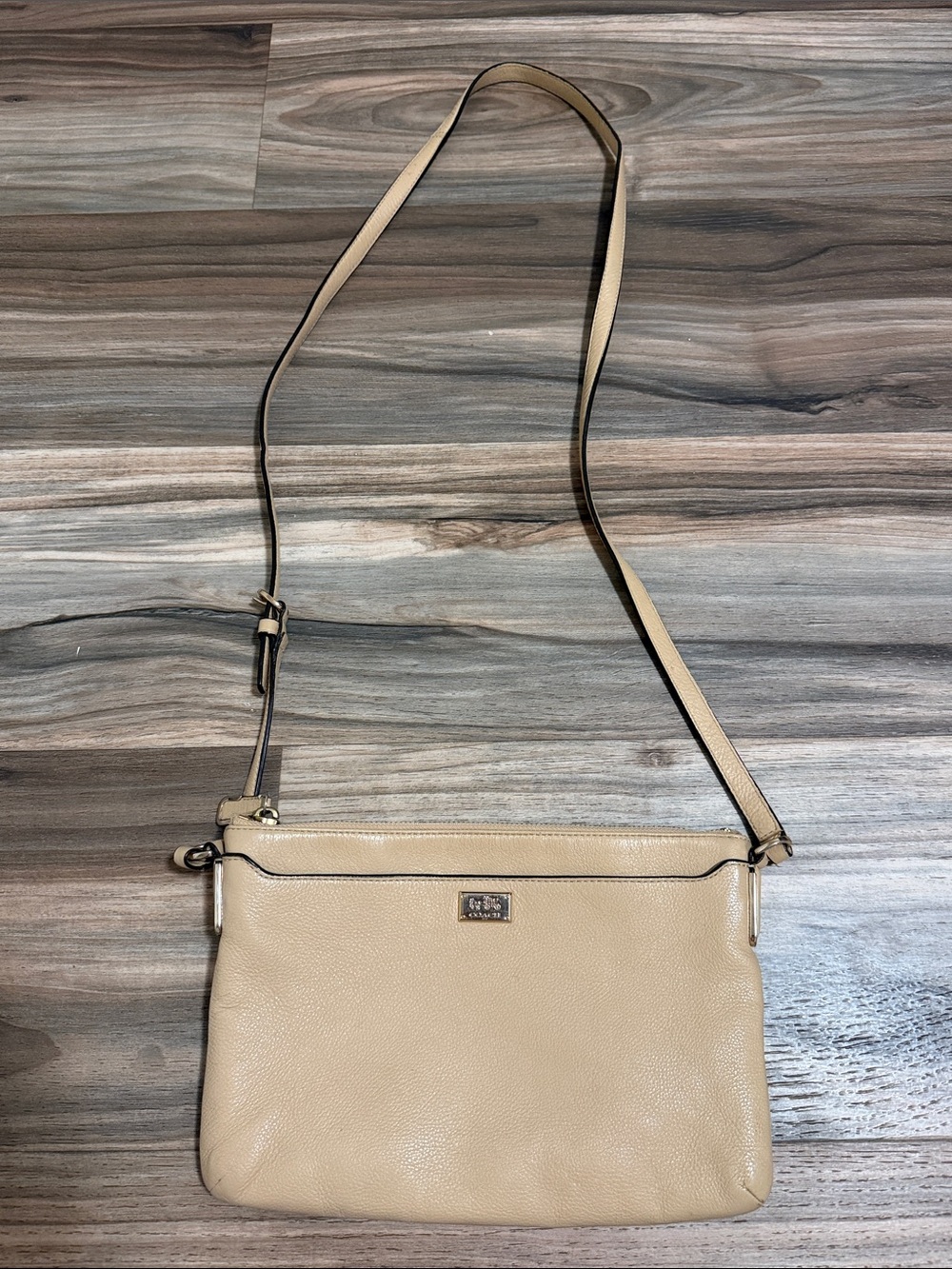 Coach Madison East West Swingpack Light Tan Light Gold Hardware Crossbody Purse